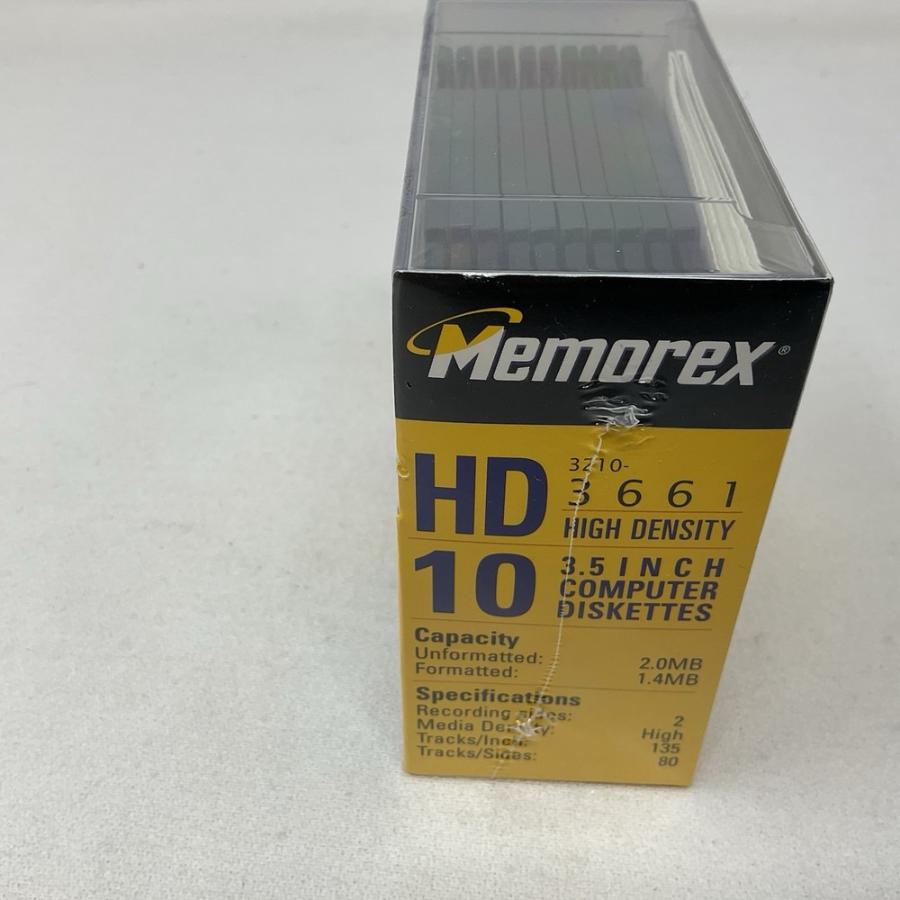 3.5 Inch Computer Diskettes Memorex 10 Pack Floppy Discs SEALED