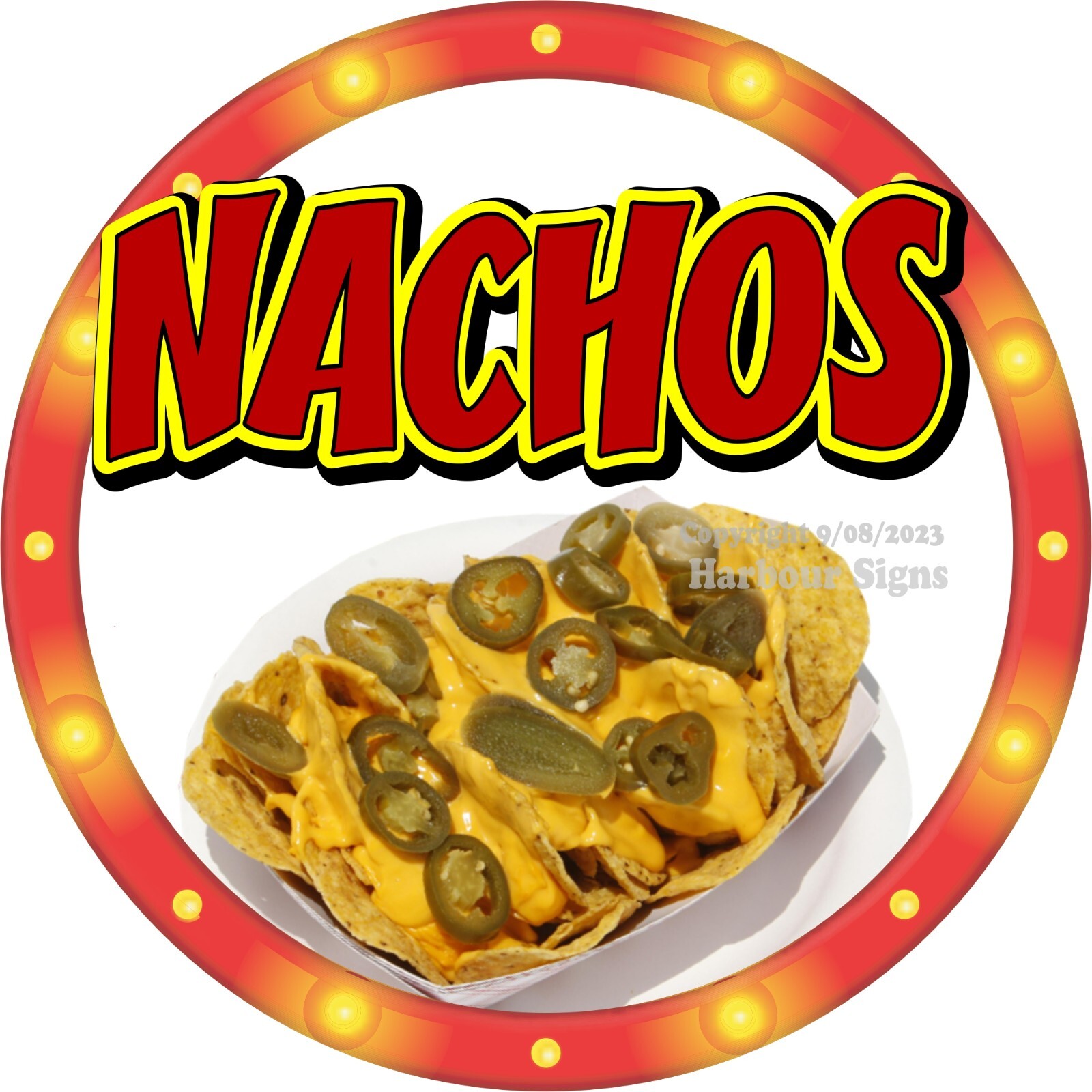 NachosDECAL (Choose Your Size) Snack Concession Food Truck Sticker c2