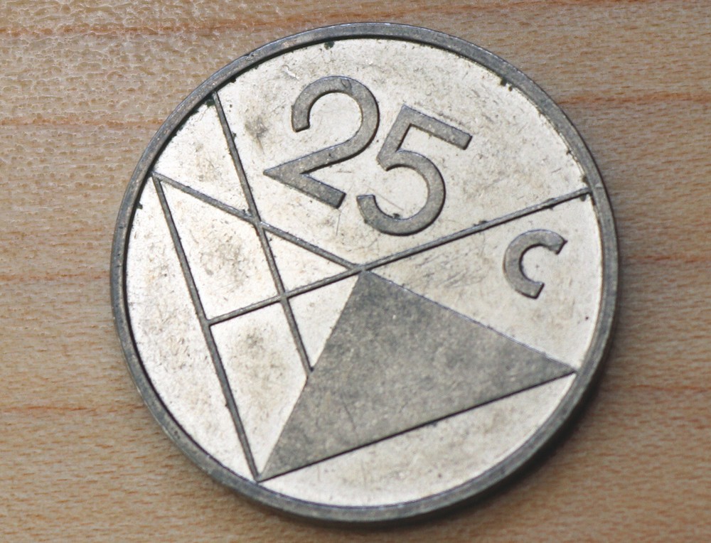 1989 Aruba 25 Cents