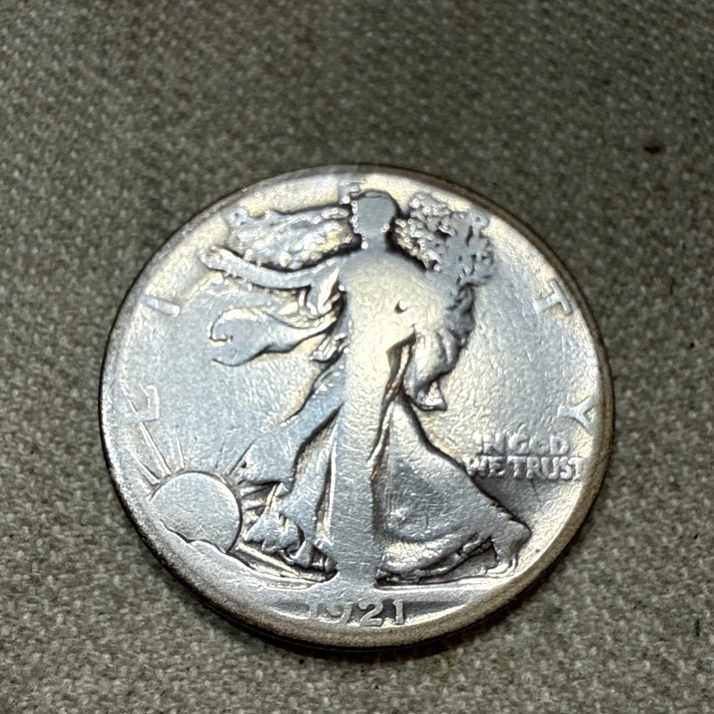 1921 S walking Liberty Half Dollar Key Date!!  cleaned