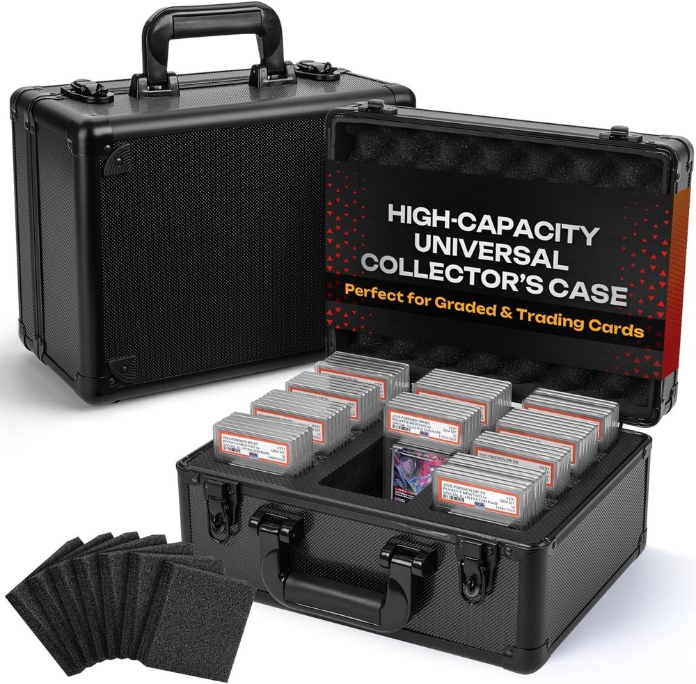Quick Lock Graded Card Box - Includes EPE Foam Dividers for Ultimate Protection