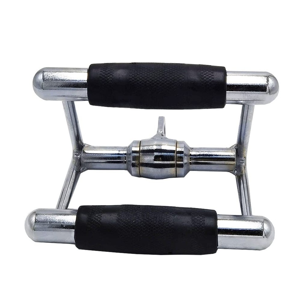 LAT Pull Down Bar, Strength Training Deluxe Single Double D Handle Tricep Rop...