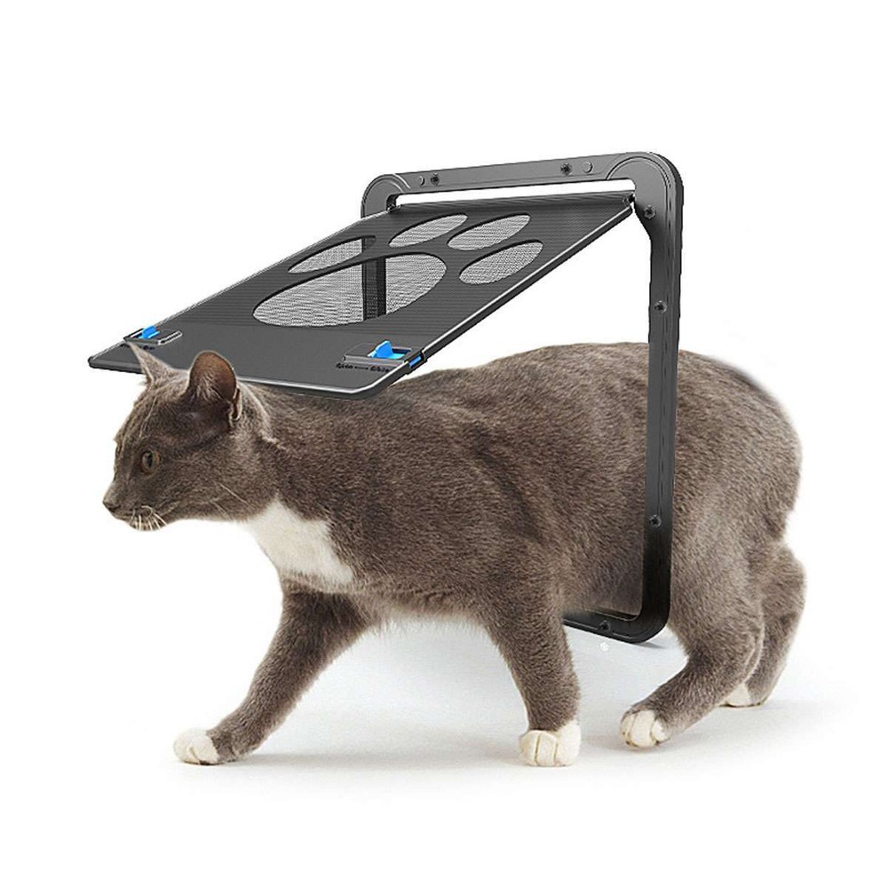 Large Medium Pet Dog Cat Door Flap Magnetic Lockable Sliding Screen Gate Frame