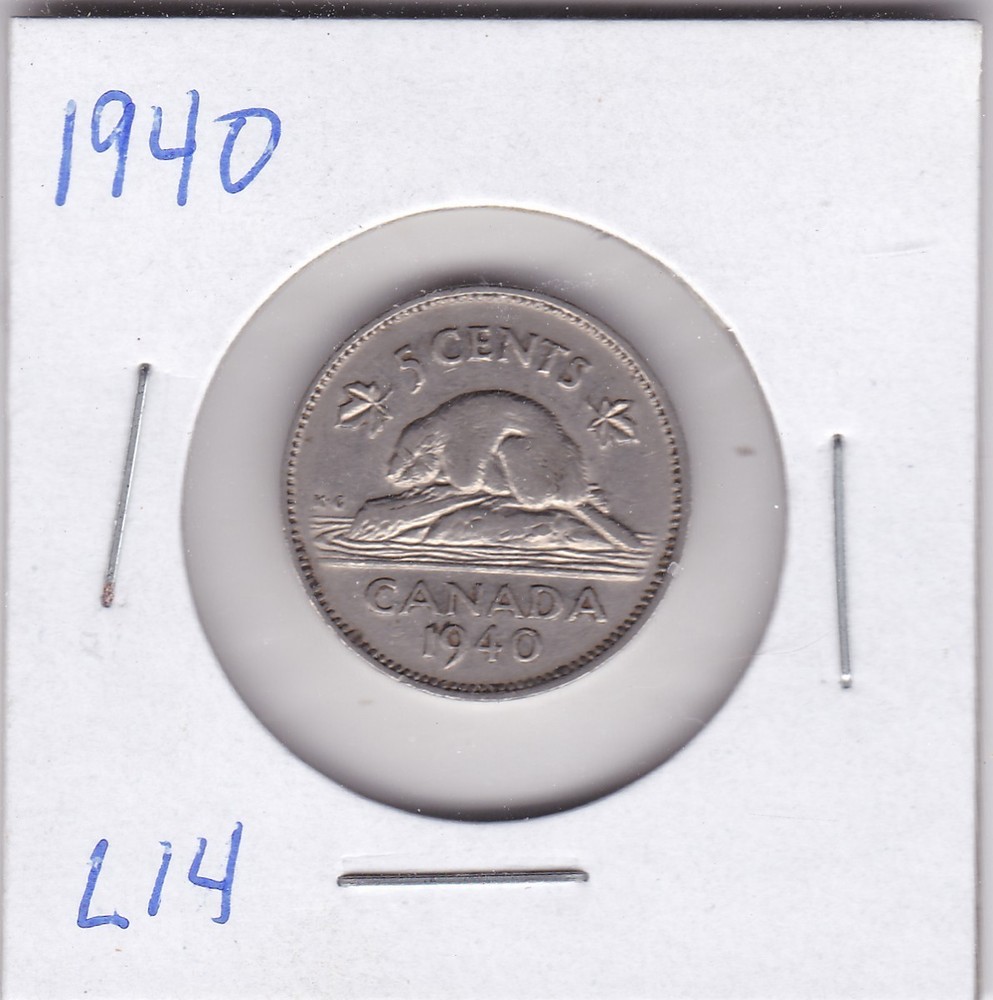 1940 Canada 5 Cents L14