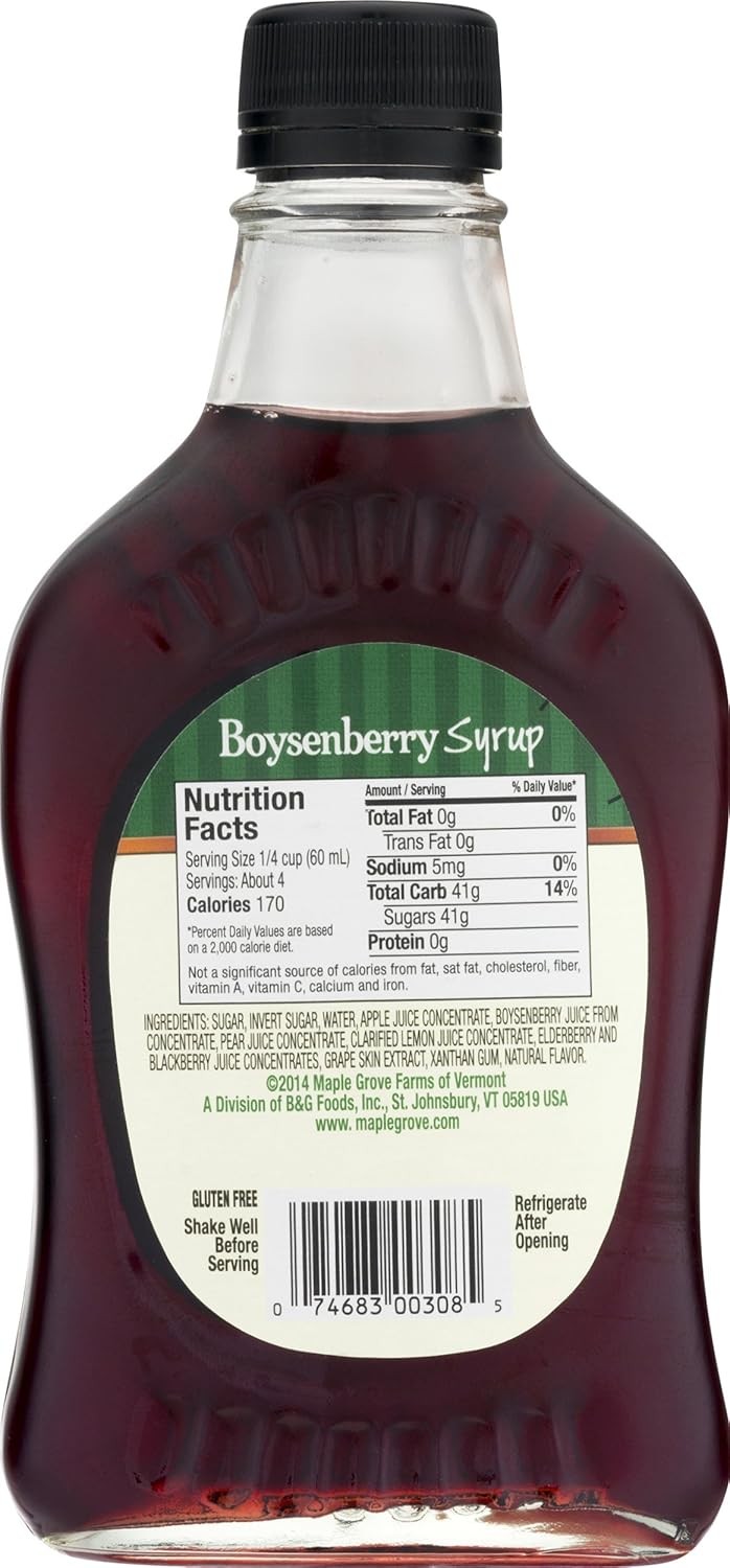 Maple Grove Farms, Boysenberry Syrup, 8.5 Ounce Fl Oz (Pack of 1)