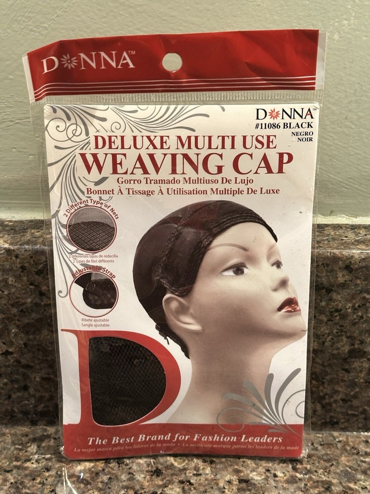 DONNA PREMIUM COLLECTION DELUXE MULTI WEAVING CAP 2 DIFFERENT TYPE #11086 BLACK