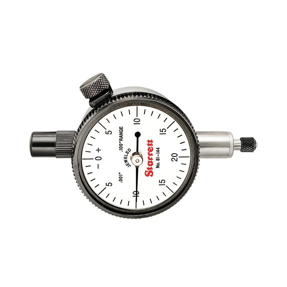 Starrett 81-144J Dial Indicator, 0-20-0 Balanced Dial, 0-.100" Range
