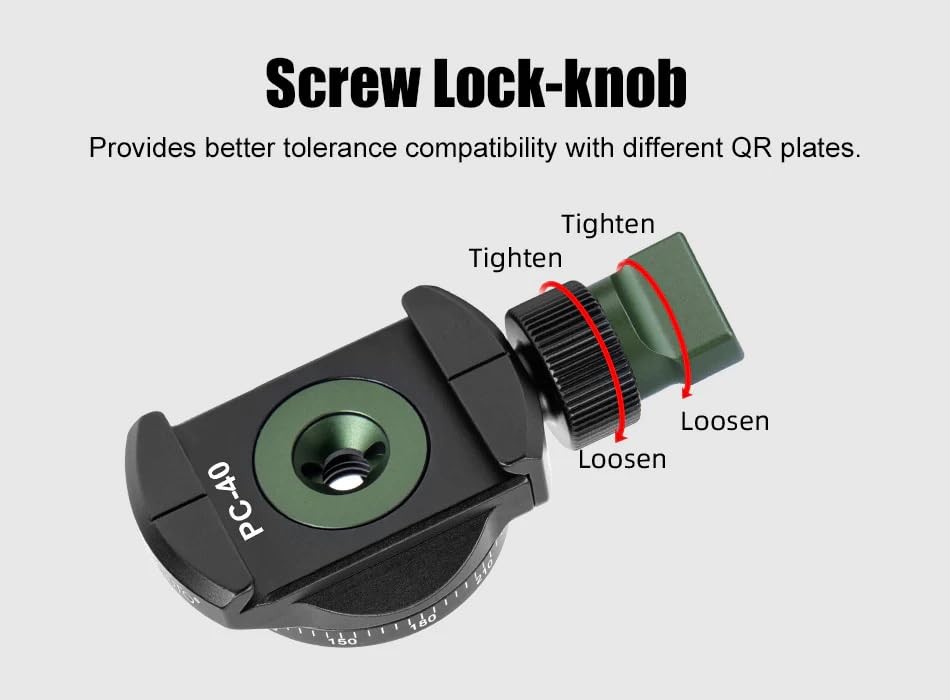 PC40 36040mm Panning Mini Clamp Compatible Arca Tripod Mount Adapter Base