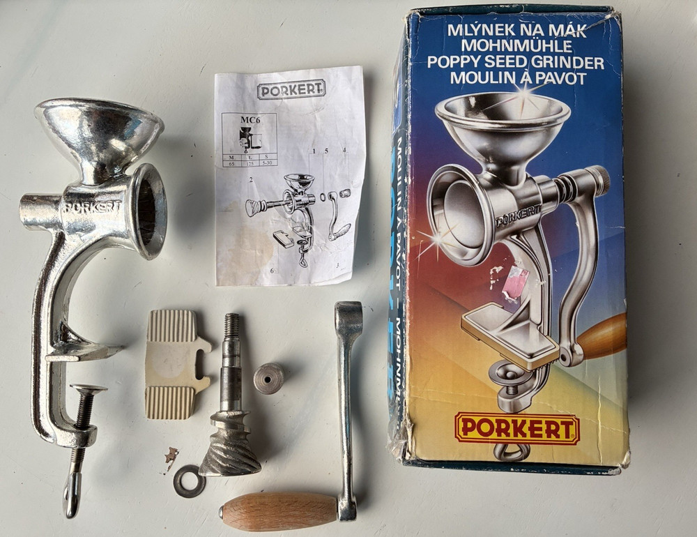 Porkert MC6 Poppy Seed Grinder - Complete - Czech Republic