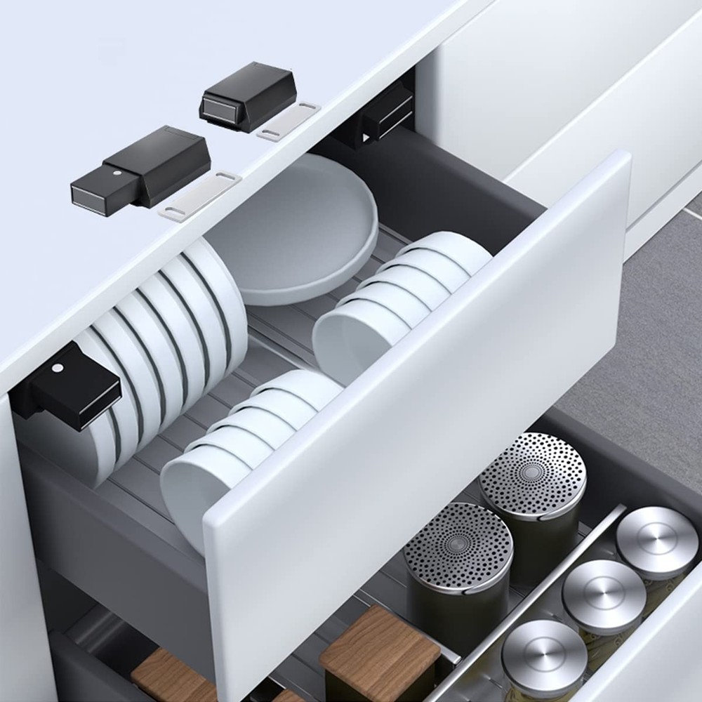 Push to Open Cabinet Hardware 5 Pack Heavy Duty Push Latch Lock for Hidden D...
