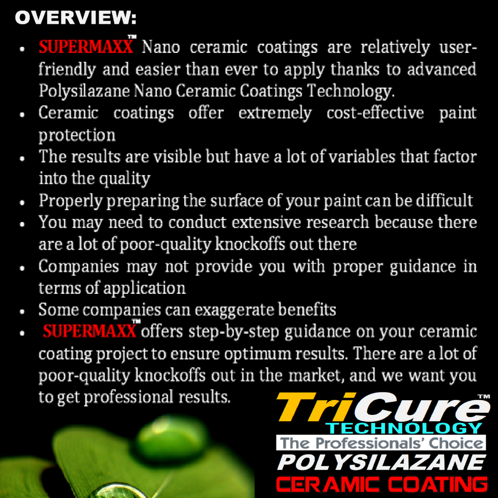 CERAMIC CAR COATING "SCRATCH RESISTANT 9H PAINT PROTECTION" TRICURE "TECHNOLOGY"