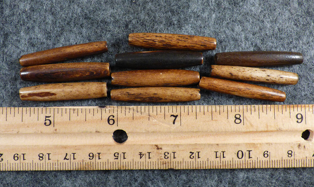 (10) OLD 1 1/2" Bone Hair Pipe Sioux Indian Beads Breastplate Fur Trade 1700's