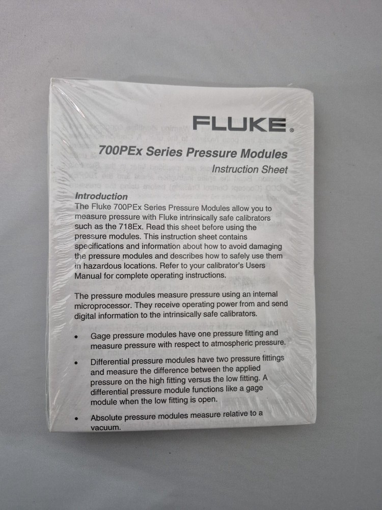 Fluke 700P29Ex Pressure Module 0–3000 PSI (200 Bar)