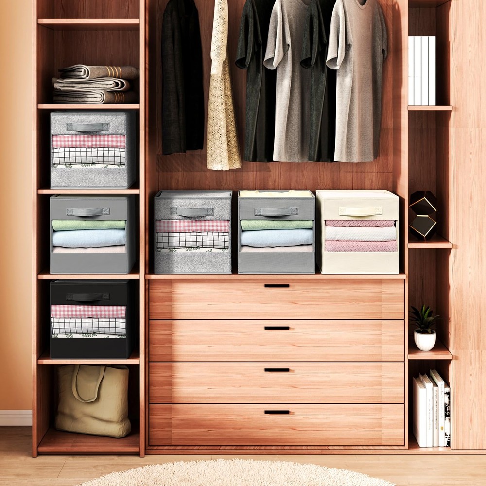 Cube Storage Bin 6 Pack Collapsible Storage Bins Cube Storage Organizer With Win