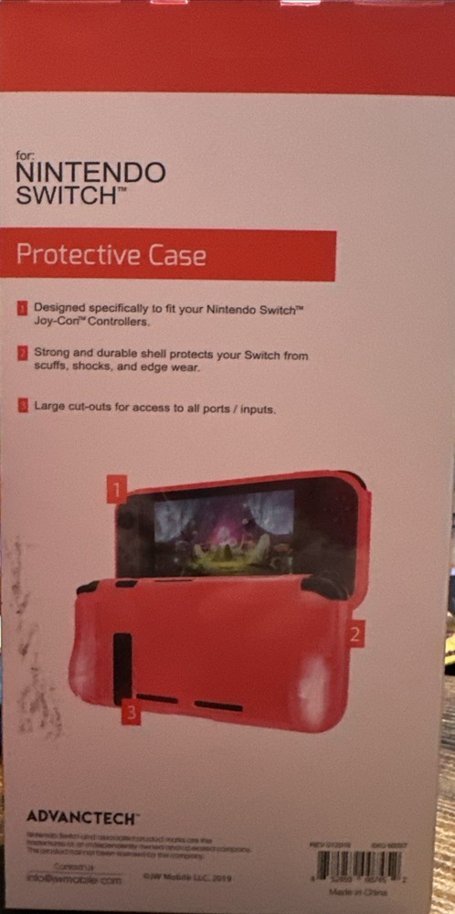 ADVANCTECH Protective Case for Nintendo Switch Red – Shockproof Cover – New