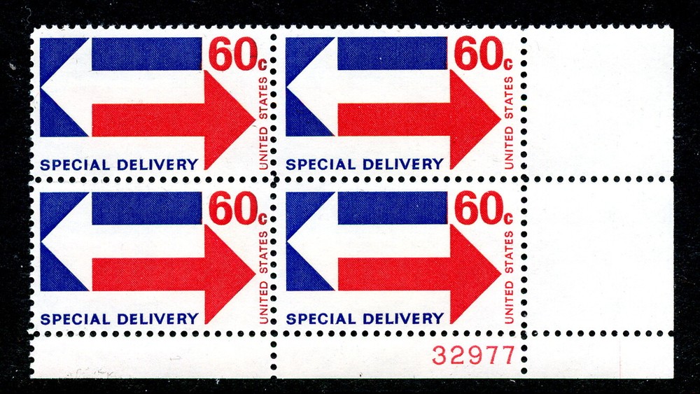 US E23, 1971 60c ARROWS, LR PBOF4, MNH (US668)