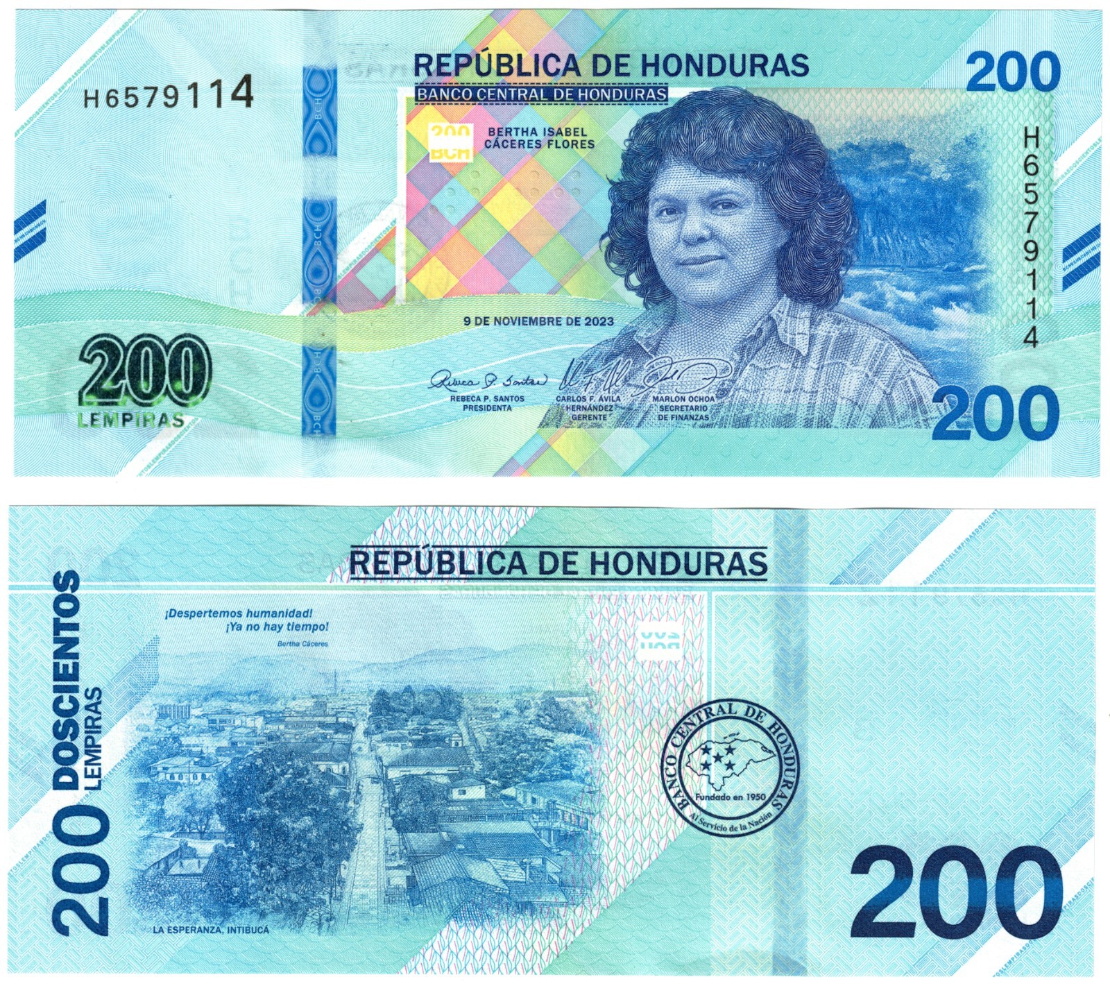2026 Honduras 200 Honduran Lempiras Banknote P114 UNC Bertha Flores