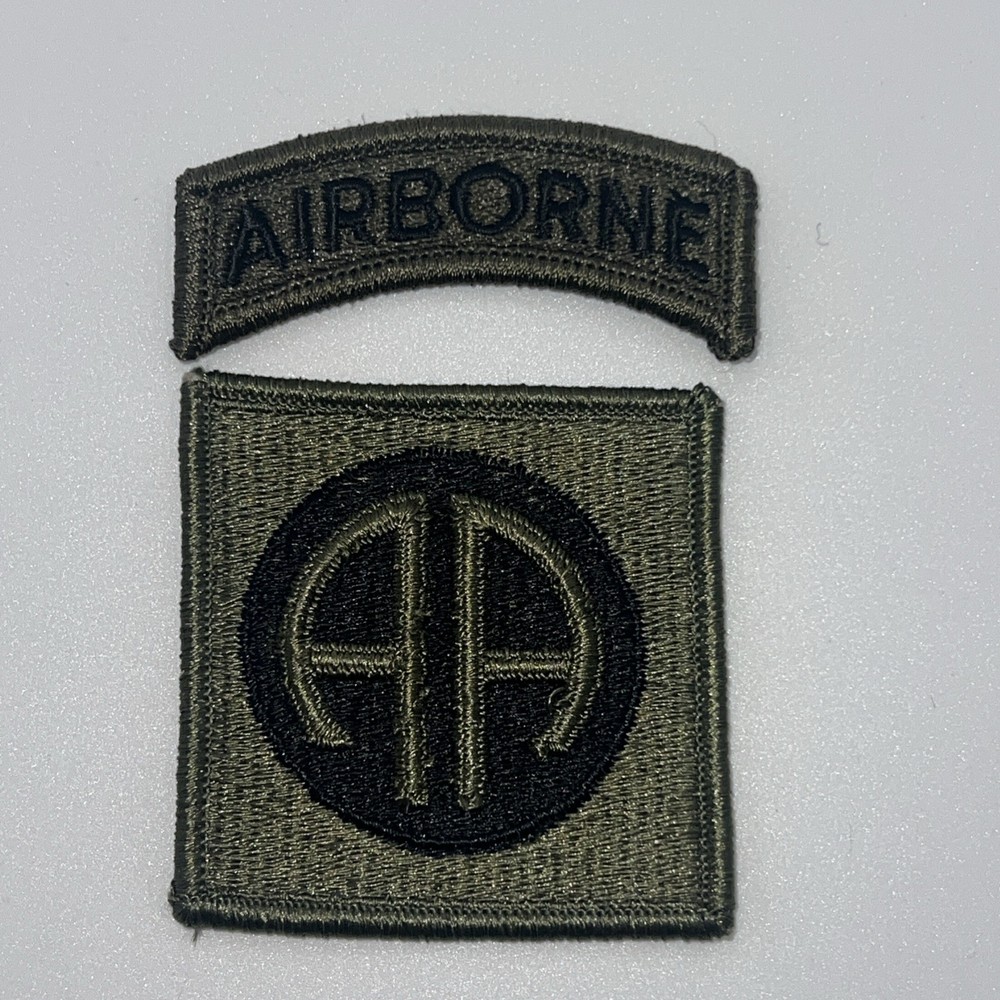 82nd AIRBORNE DIVISION PATCH / TAB SET - OD Olive