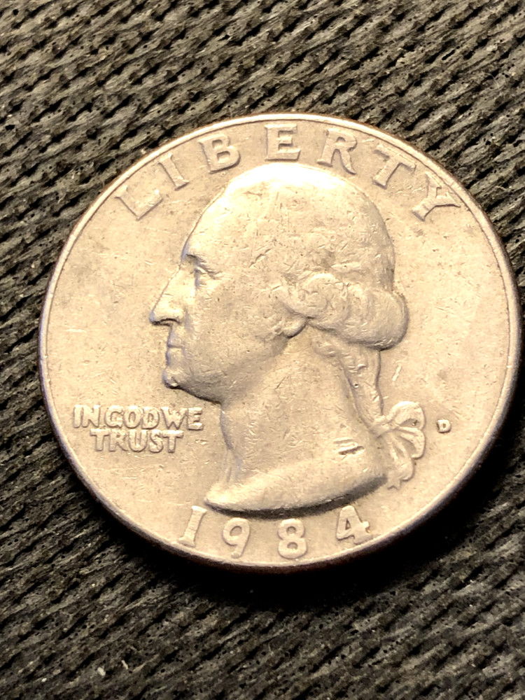1984 D LIBERTY 25c MM PARTIALLY FILLED