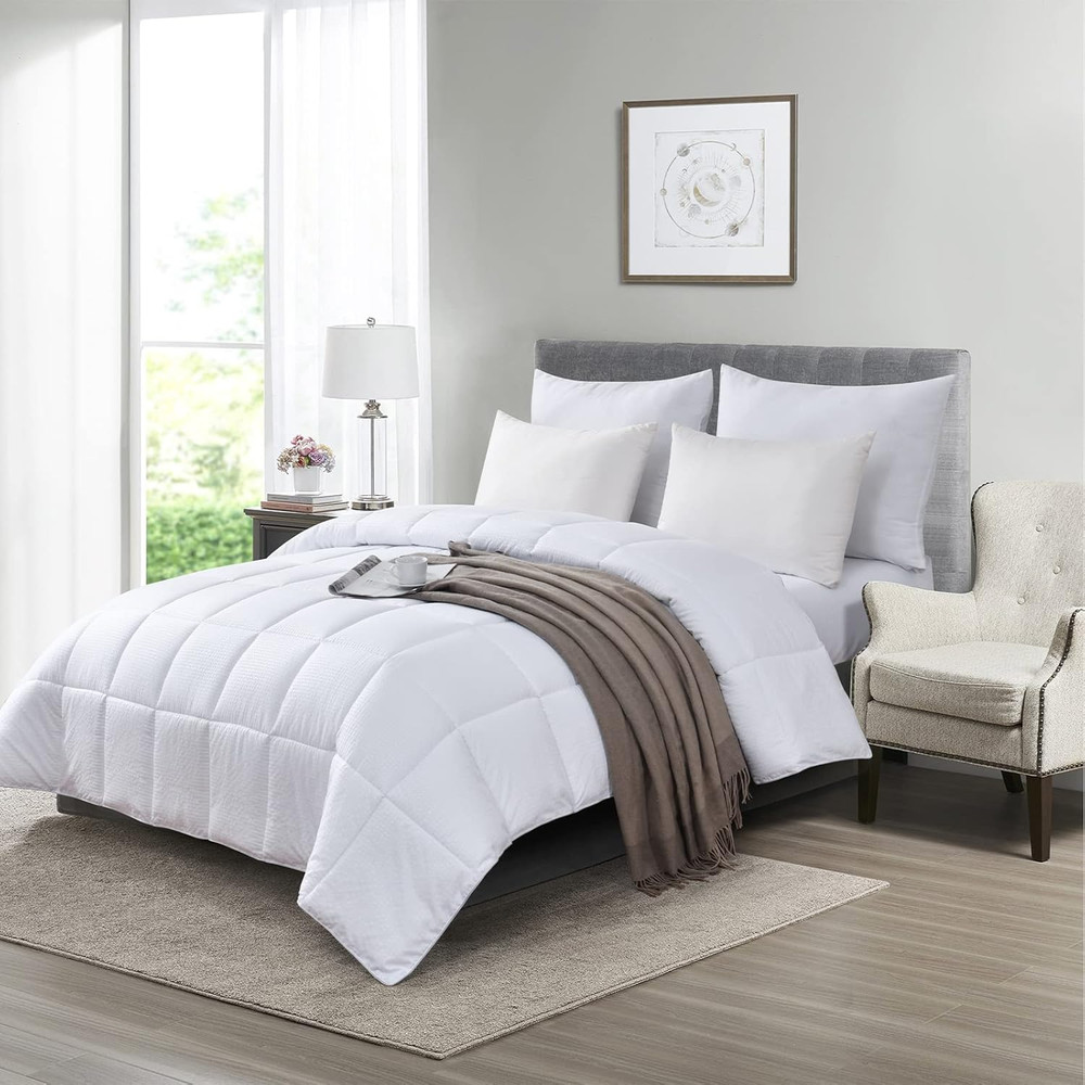 Comforter King Size - White Duvet Insert down Alternative Bed King Comforter, Li