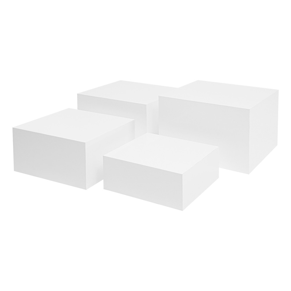 White Acrylic Stackable Organizer Stand 4Pcs Display Risers for Retail Shop