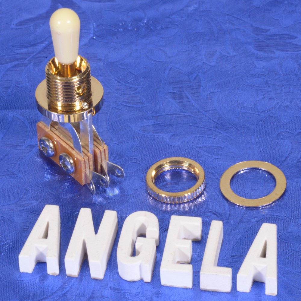 Generic Gold Pickup Selector Switch + Cream Switch Tip For Import Guitars #43SW