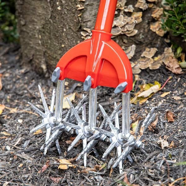 Garden Weasel Rotary Cultivator Long Handle 54 Inch Steel Hand Tiller Tool Soil