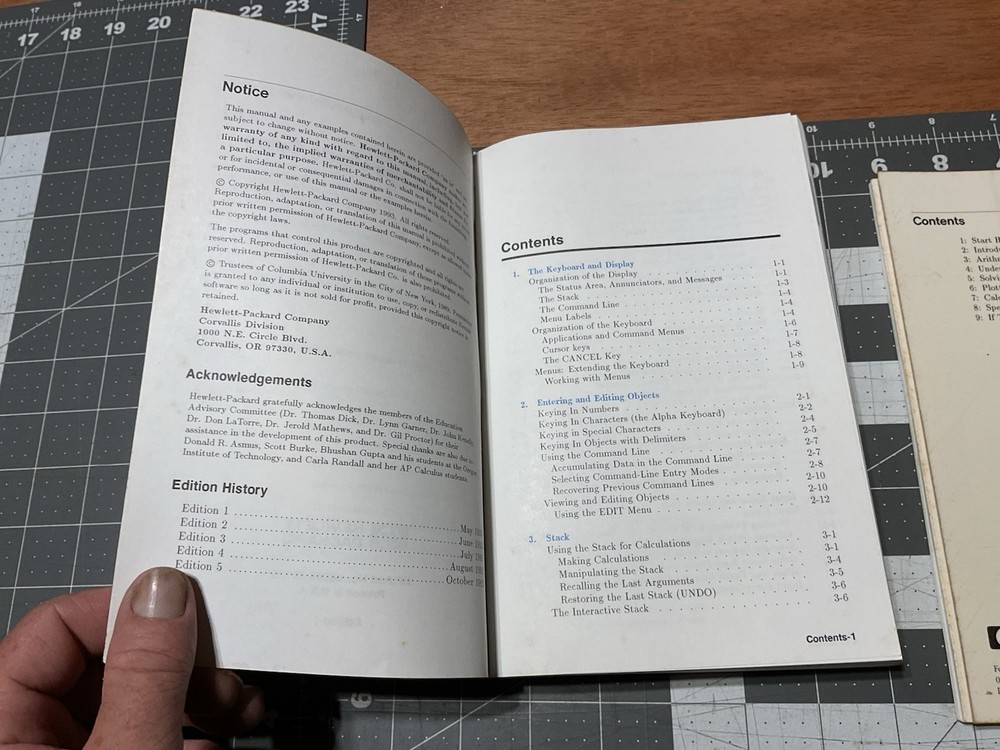 Hewlett-Packard HP 48G Series Calculator User's Guide, Quick Start Guide, 1993