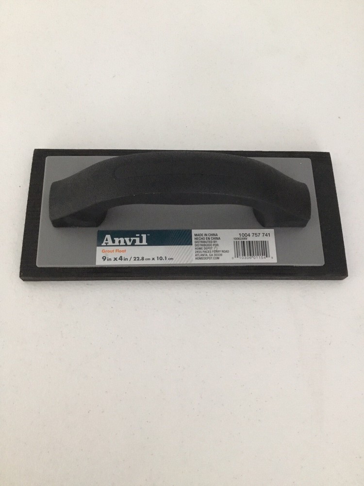 Anvil 4” X 9” Light Rubber Grout Float with Non-Stick Gum Rubber, Black