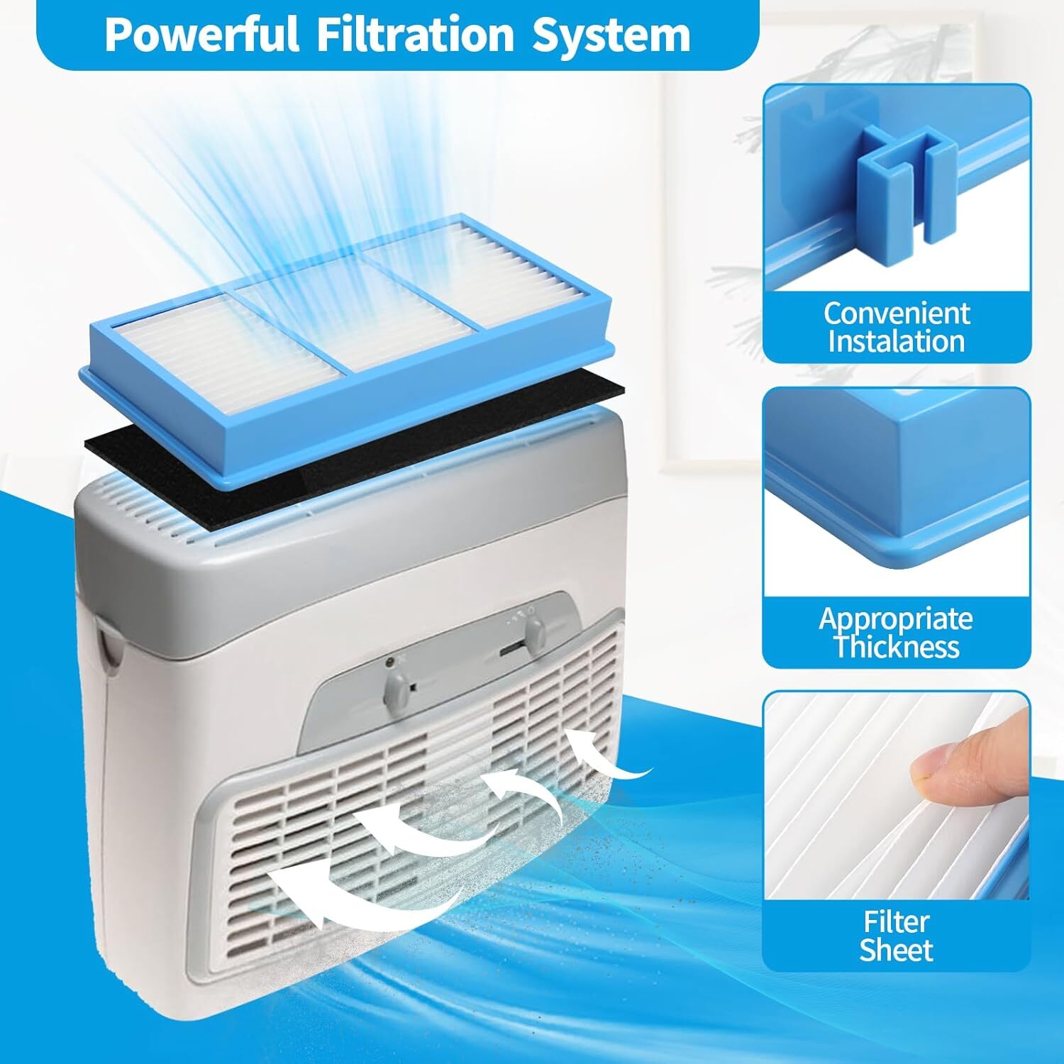 2 Pack HEPA Filters Carbon Booster Sheet HAPF30AT for Holmes AER1 Air Purifiers