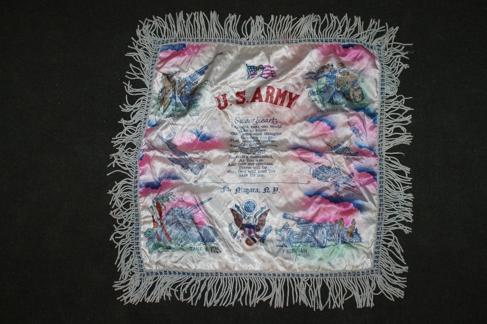 Original Early WW2 U.S. Army Fort Niagara (NY) Sweetheart Gift Pillow Cover
