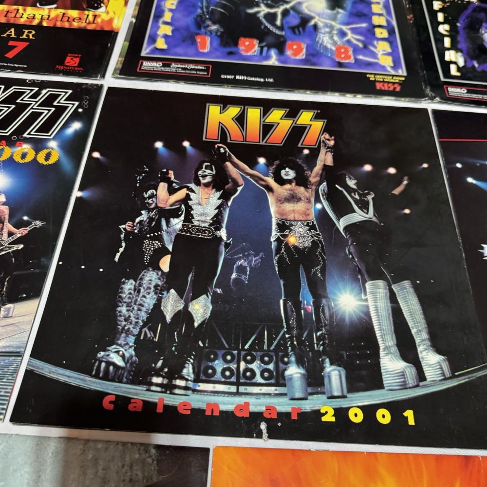 Vintage 90’s KISS Memorabilia Calendars Lot Of 8 ~ 1997 - 2004 VG Condition