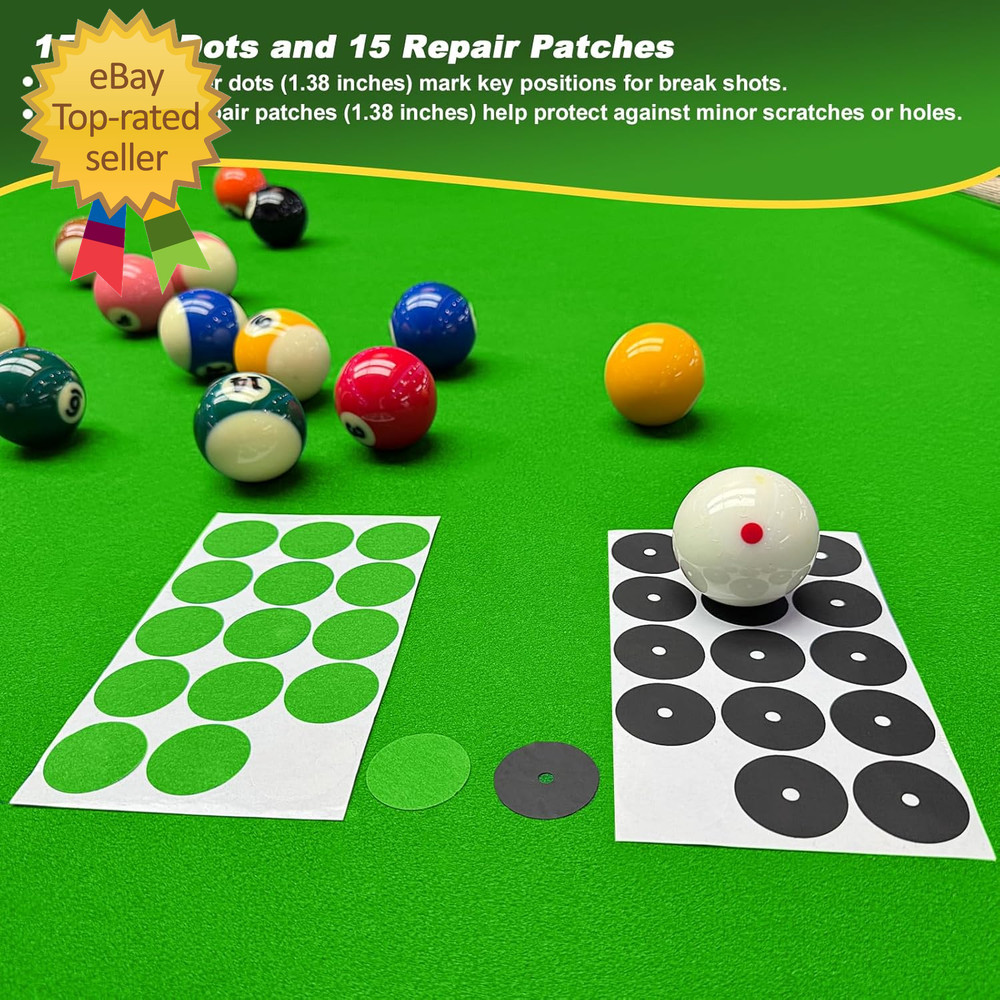 Billiard Pool Table Accessories Kit: 10 Piece Set with 2 Pool Table Brushes