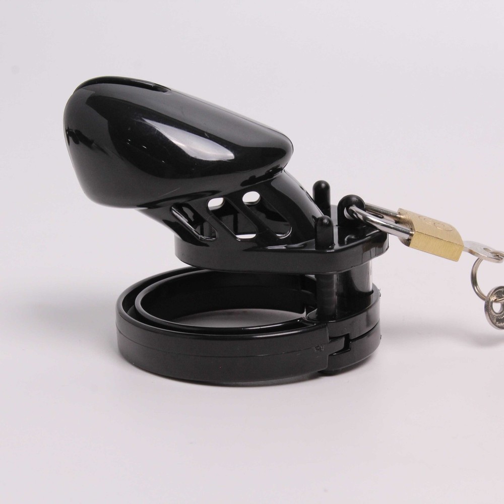 Locking Chastity Cage Men Restraint Device with 4Rings Small/Large Cage Plastic