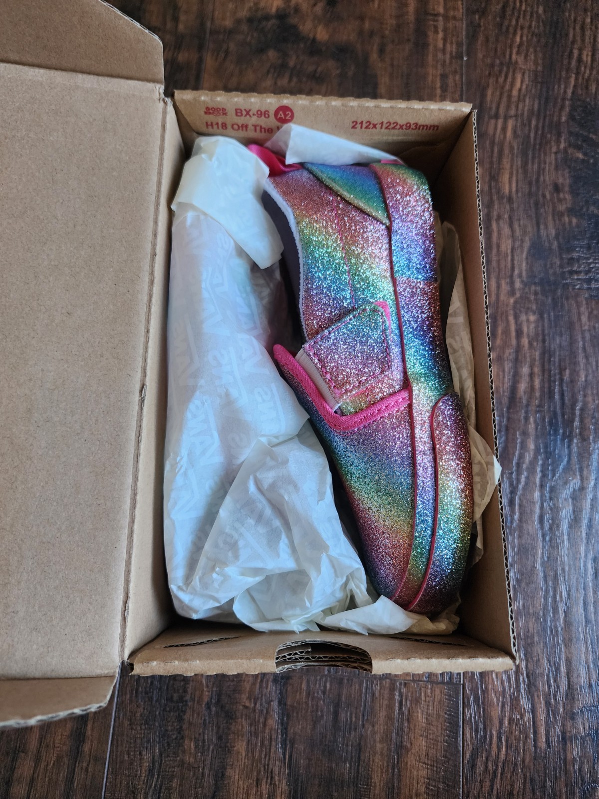 Vans Glitter Rainglow Rainbow Girls Kids Size 10 Toddler Classic Slip On Shoes