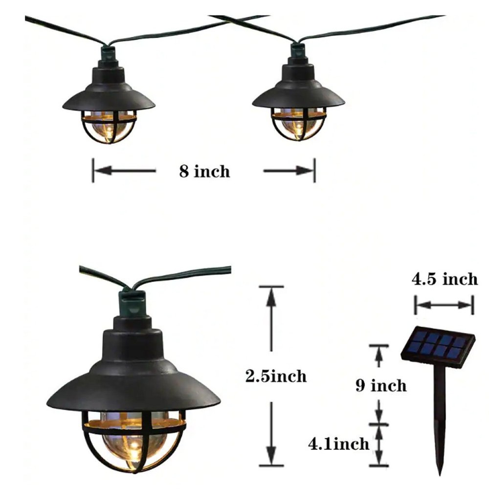 (3 Sets) 20-Light Solar Black Integrated LED Nautical String Lights, 19.25 Ft.