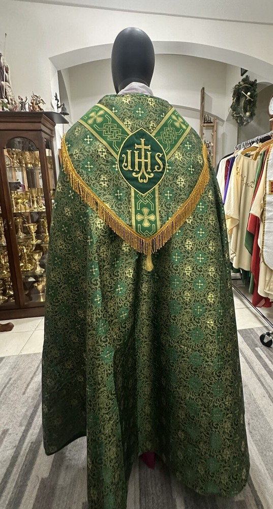 GREEN COPE VESTMENT CHASUBLE WITH STOLE