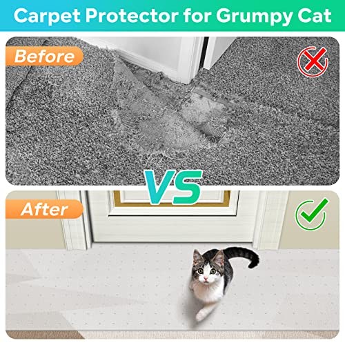 Cat Carpet Protector, Robust Plastic Pets Scratch Stopper for 8.2ftx12.2inch