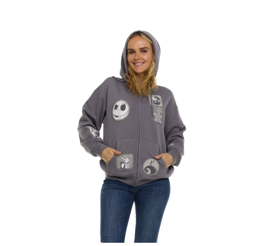 Disney NWT Nightmare Before Christmas Multi-patch Full Zip Women's Hoodie, XL