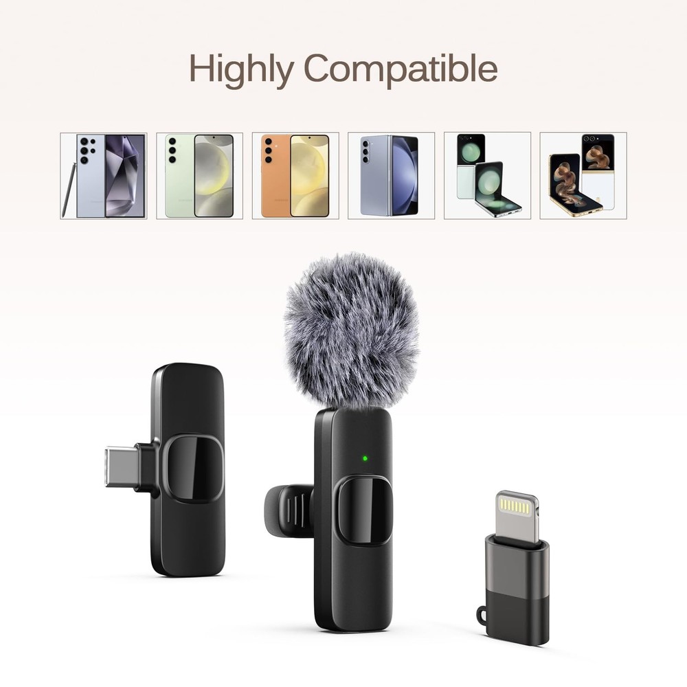 Professional Wireless Lavalier Lapel Microphone for iPhone, iPad, Mini Video...
