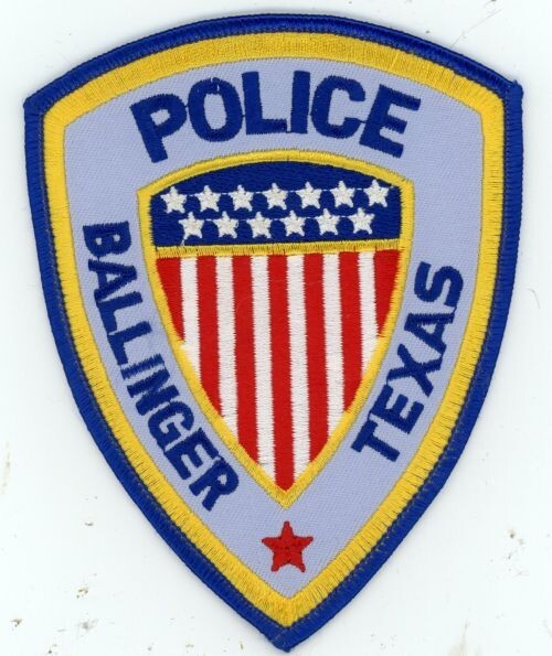 TEXAS TX BALLINGER POLICE NICE SHOULDER PATCH SHERIFF