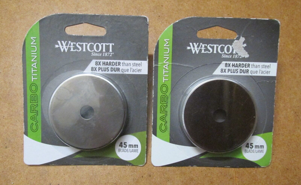 2 Westcott CarboTitanium 45mm Circular Replacement Rotary Blades