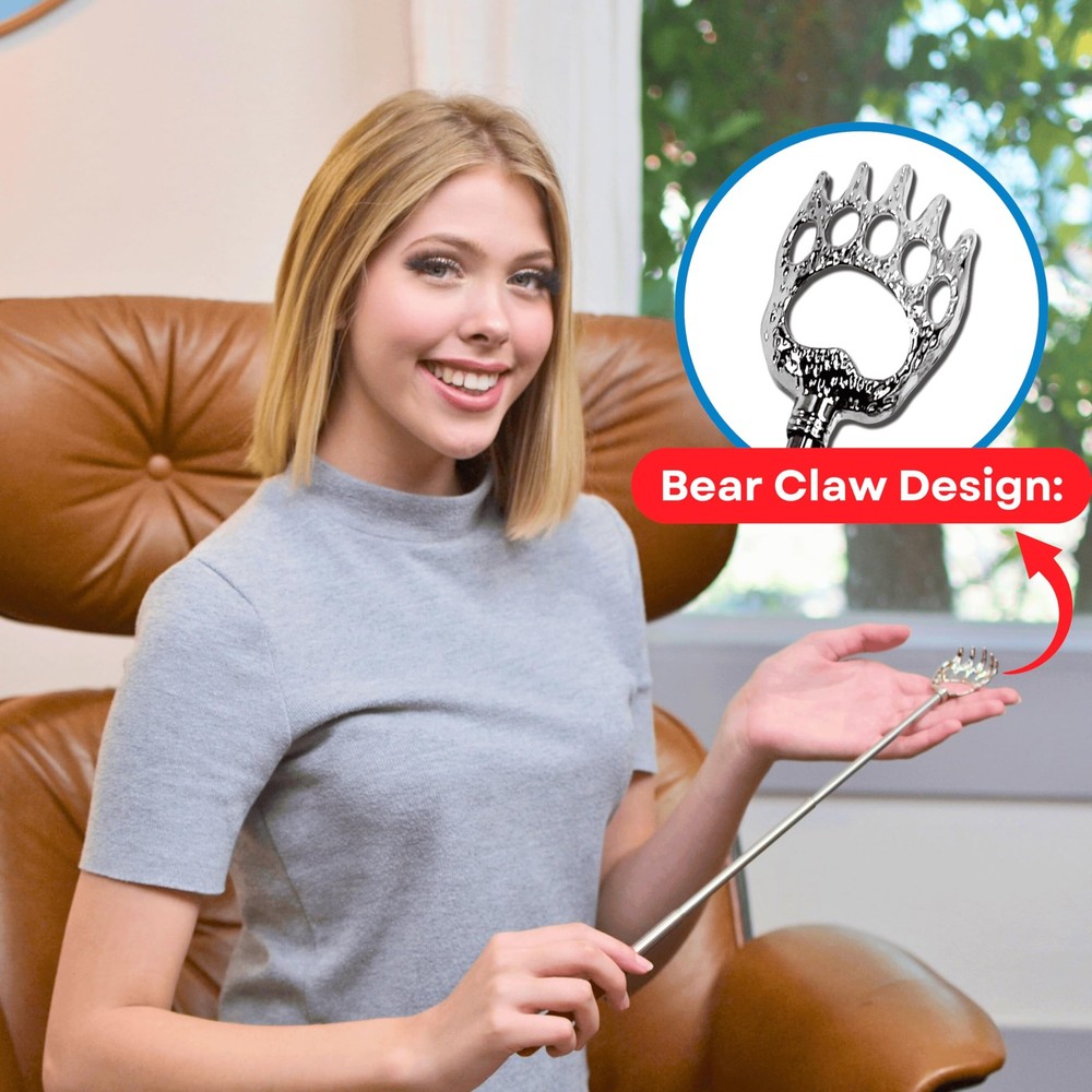 Telescoping Back Scratcher 5 Pack Extendable Claw Metal Multicolor Telescope