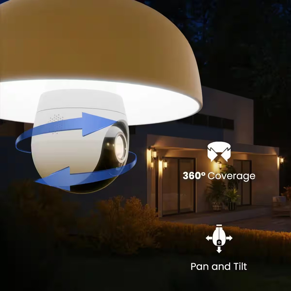 Lorex - 2K Wi-Fi Smart Lightbulb Camera - White