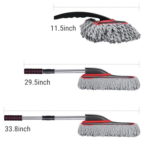 Car Duster Kit, 2PCS Microfiber Exterior and Interior 2 Pack Gray / Red