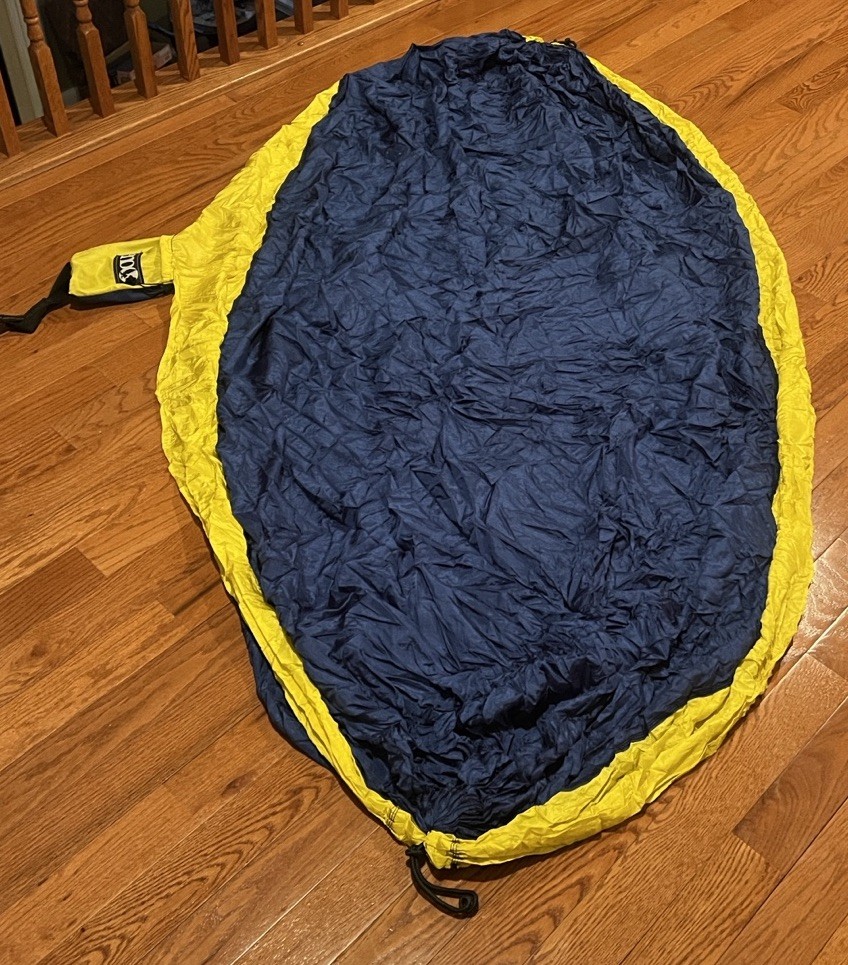 eno Double Neck Blue & Yellow Hammock + Atlas Suspension Straps Lightly Used