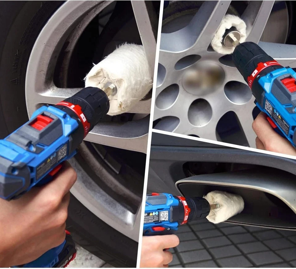 Polish Buffing Wheels Drill,Include Cloth Polish Pads Wheel Buffer Set C-9Pcs