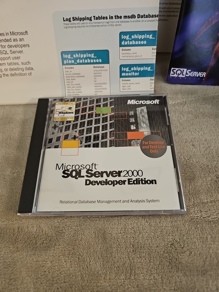 Microsoft SQL Server 2000 Developer Edition X08-15681 New Sealed