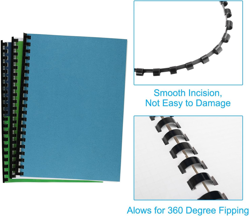 6Mm (1/4") Plastic Binding Combs, 100 Pcs 21 Rings Comb Binding Spines 20 Sheet