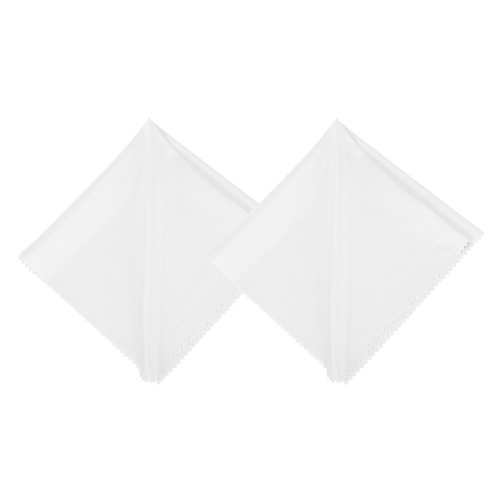 2 Pcs 16" x 16" Microfiber Record Cleaning Cloth White